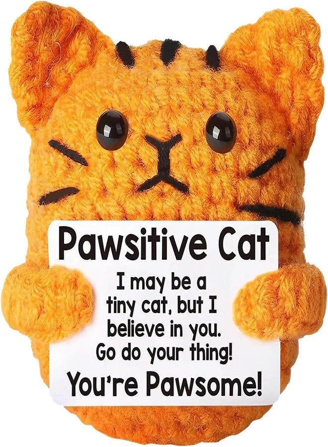 BCNJEPIN Crochet Toys, 1PCS Handmade Orange Cat Plush Doll, Soft Table Decor for Office and Study, for All Ages, Cotton Yarn Crafted with Care - Image 1